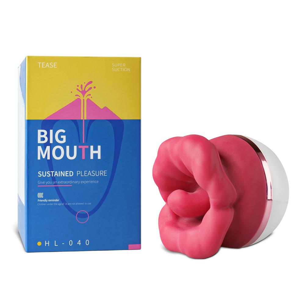 3-Speed Red Color Big Mouth Stimulator with Licking Tongue