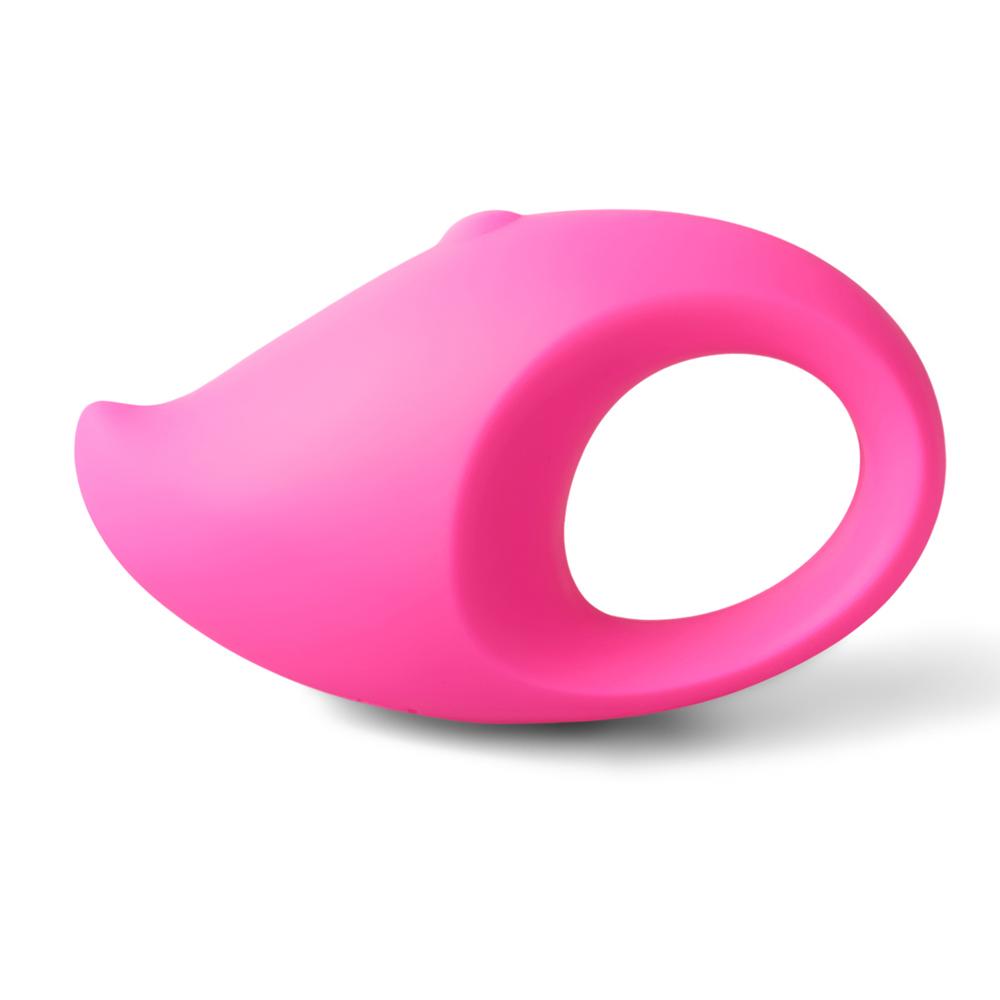 5-Speed Magenta Color Rechargeable Silicone Mango Vibrator With Ring