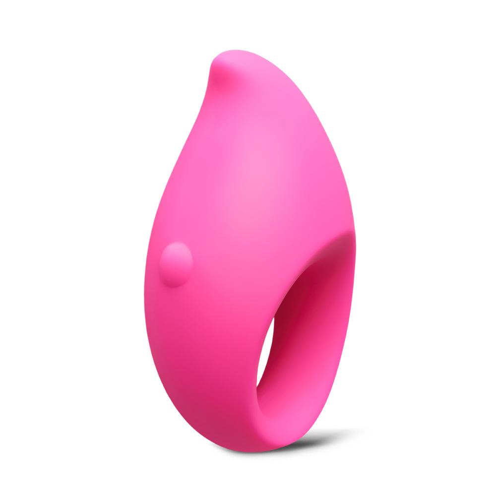 5-Speed Magenta Color Rechargeable Silicone Mango Vibrator With Ring