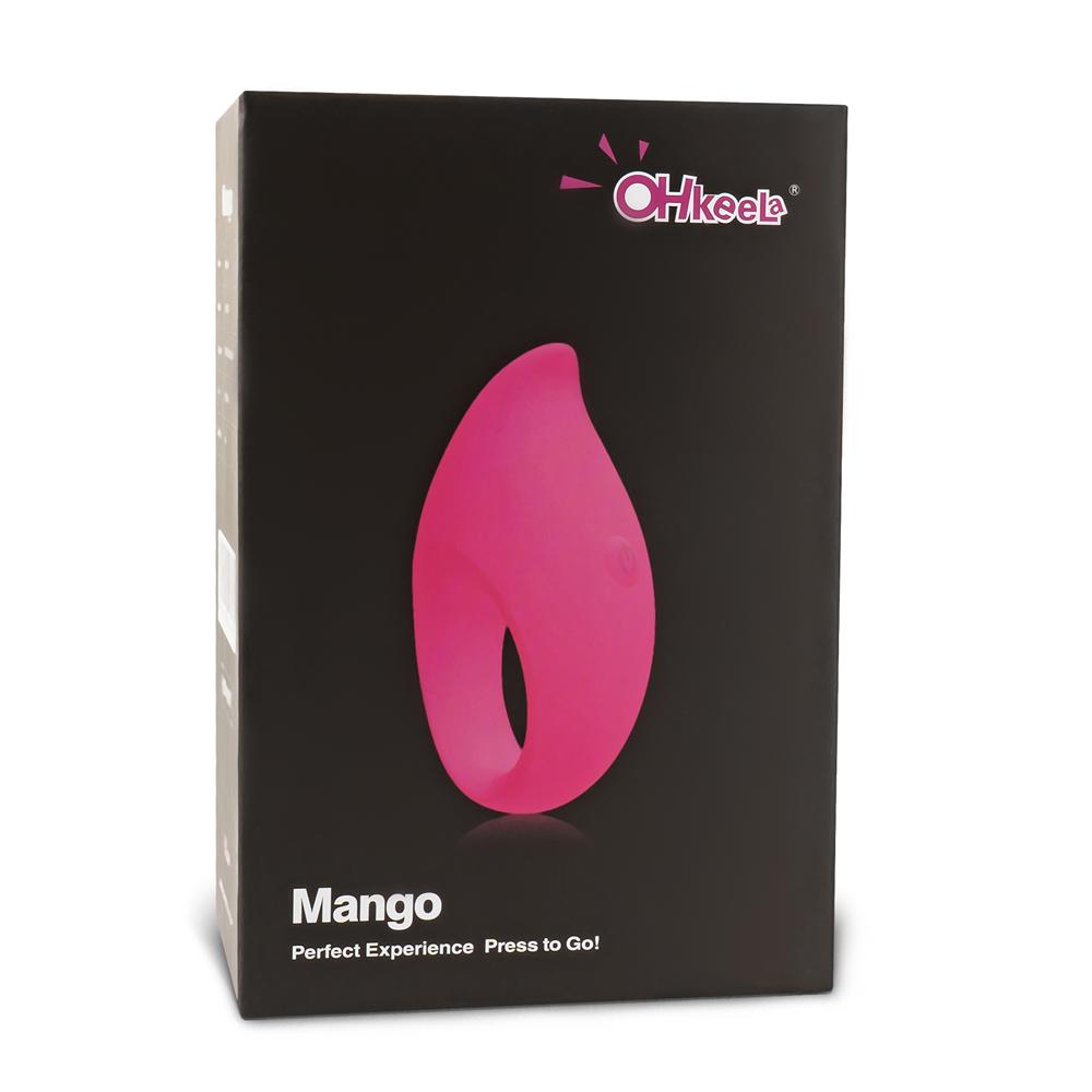 5-Speed Magenta Color Rechargeable Silicone Mango Vibrator With Ring