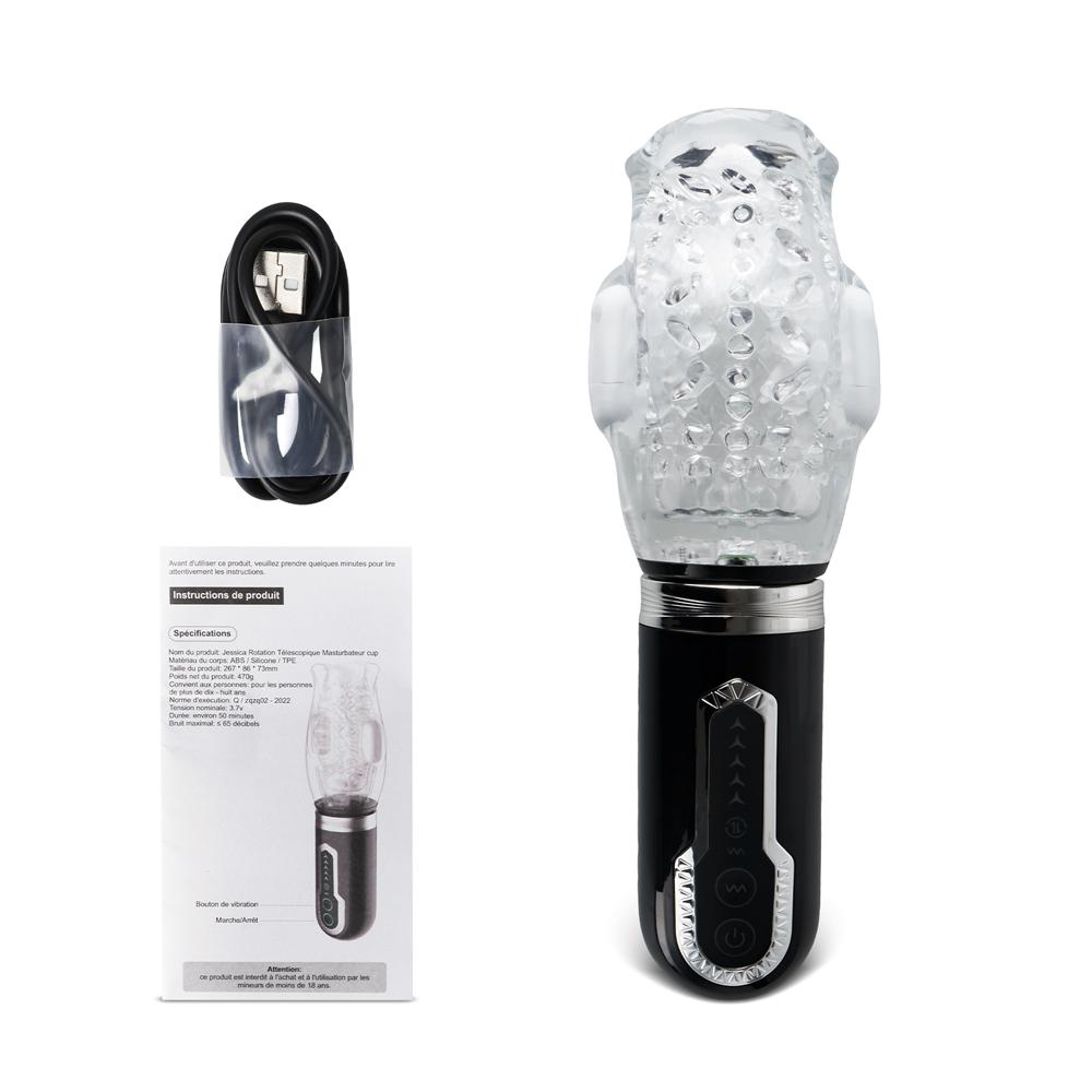 7-Speed Male Vibrating Masturbator with Roating and Thrusting Function