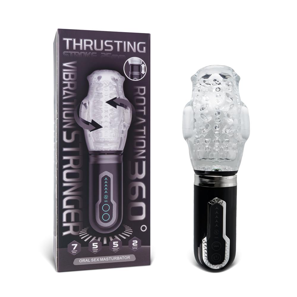 7-Speed Male Vibrating Masturbator with Roating and Thrusting Function