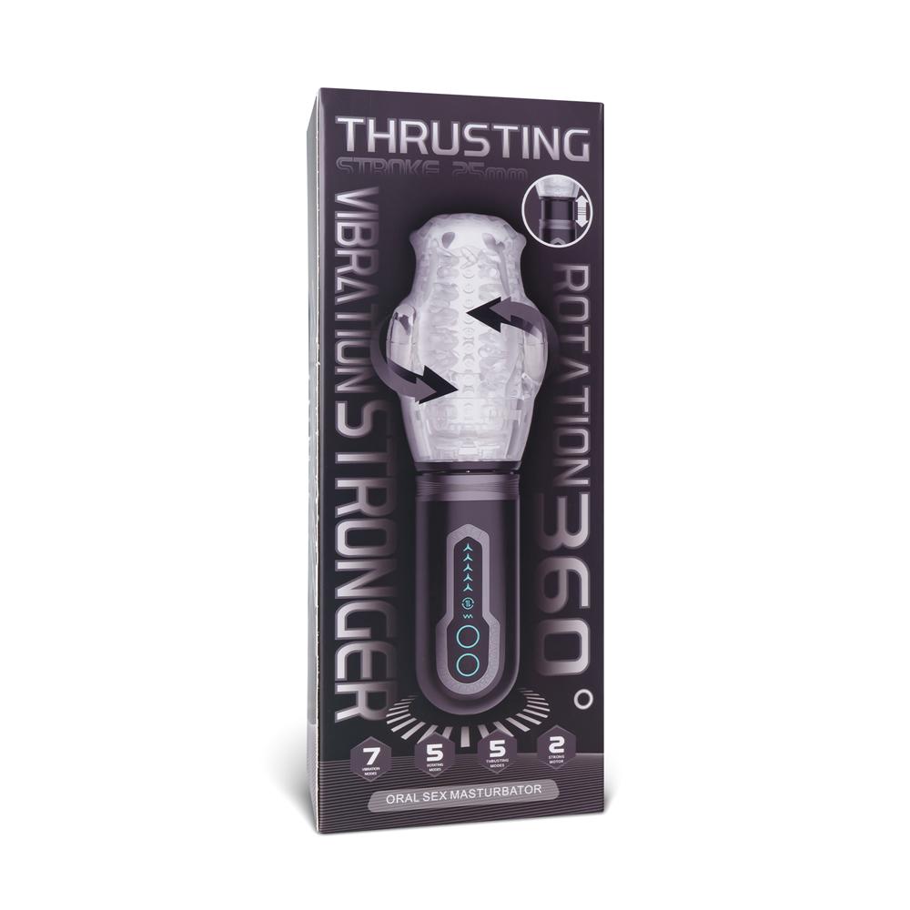 7-Speed Male Vibrating Masturbator with Roating and Thrusting Function