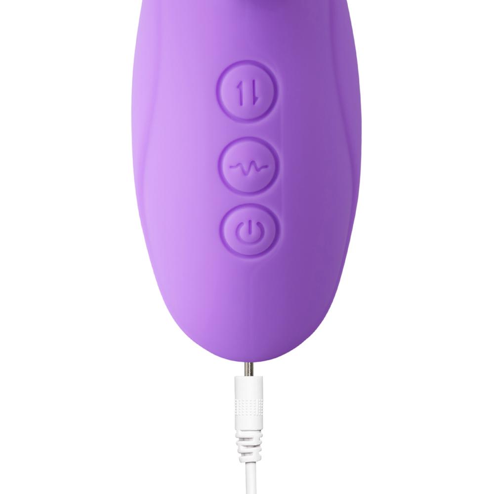 7-Speed Purple Color Silicone Rabbit Vibrator with Double Tapping Function