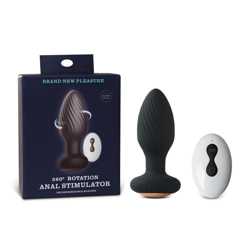 7-Speed Remote Control Black Silicone Vibrating Anal Plug