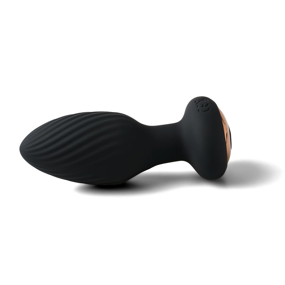 7-Speed Remote Control Black Silicone Vibrating Anal Plug