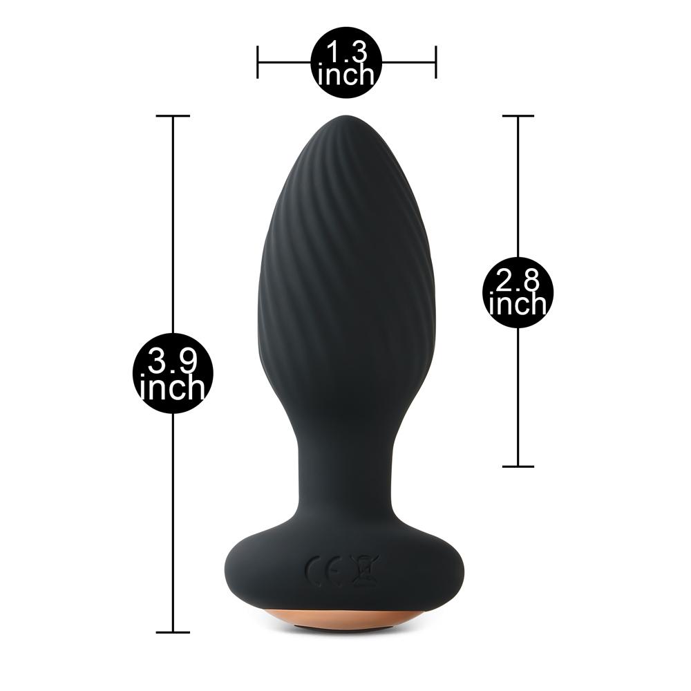 7-Speed Remote Control Black Silicone Vibrating Anal Plug