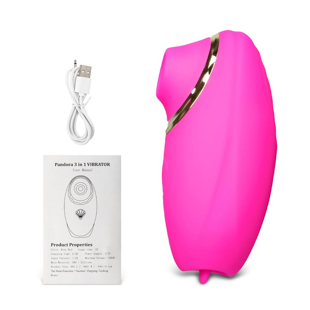 7-Speed Silicone Clitoral Stimulator with Sucking Function and Licking Tongue