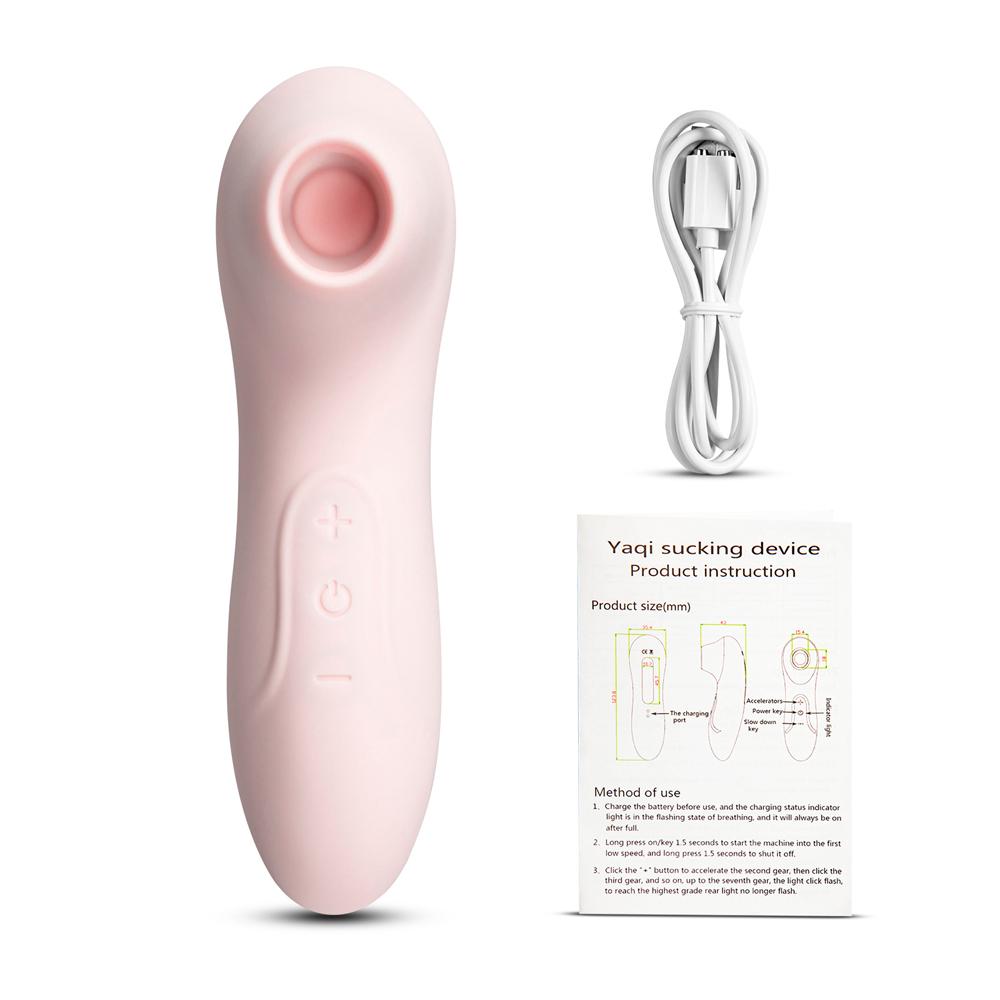 7 Speeds Flesh Color Mini Silicone Rechargeable Clitoral Stimulator ( Suction )