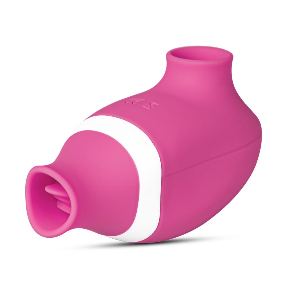 7 Speeds Pink Color Silicone Clitoral Sucking Vibrator with Vibrating Tongue