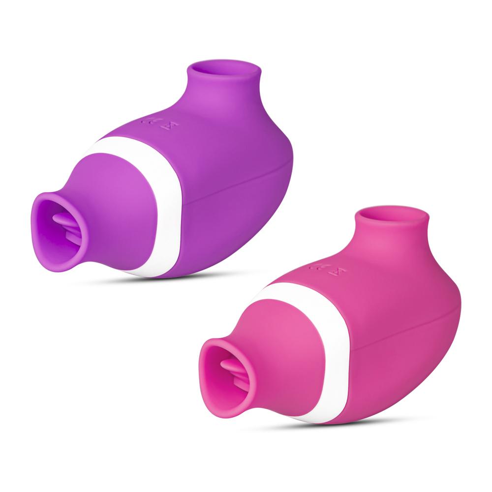 7 Speeds Pink Color Silicone Clitoral Sucking Vibrator with Vibrating Tongue