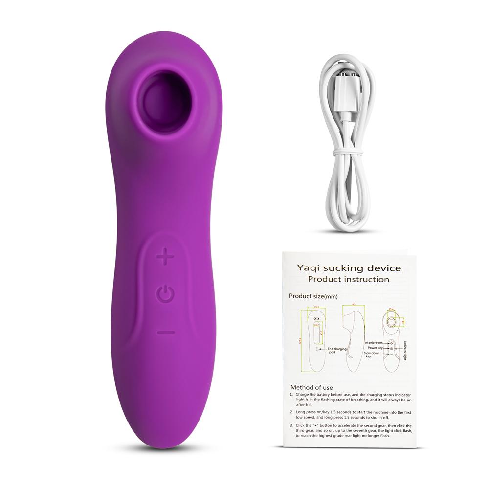 7 Speeds Purple Color Mini Silicone Rechargeable Clitoral Stimulator ( Suction )