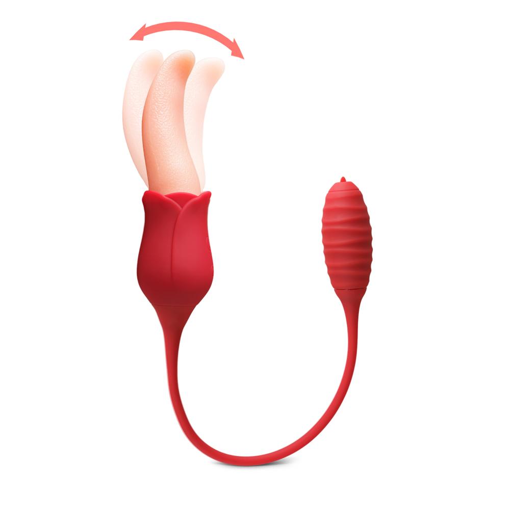 7 Speeds Realistic Silicone Vibrating Tongue with Vibrating Bullet