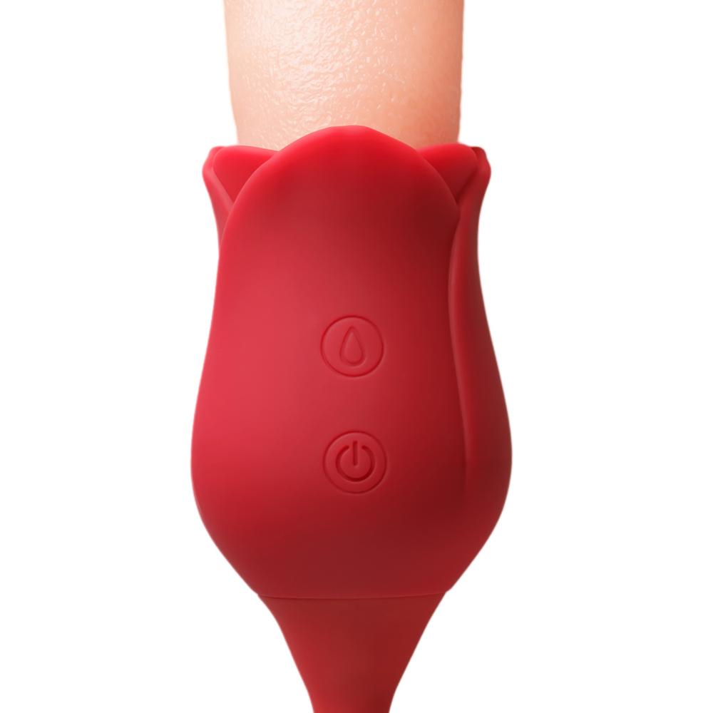 7 Speeds Realistic Silicone Vibrating Tongue with Vibrating Bullet