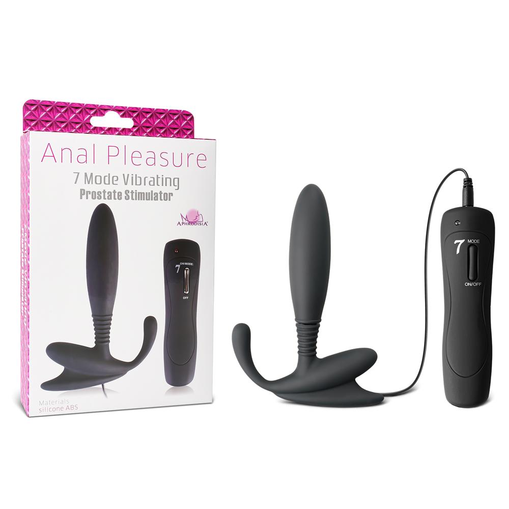 7 Speeds Silicone Anal Vibrator in Black Color