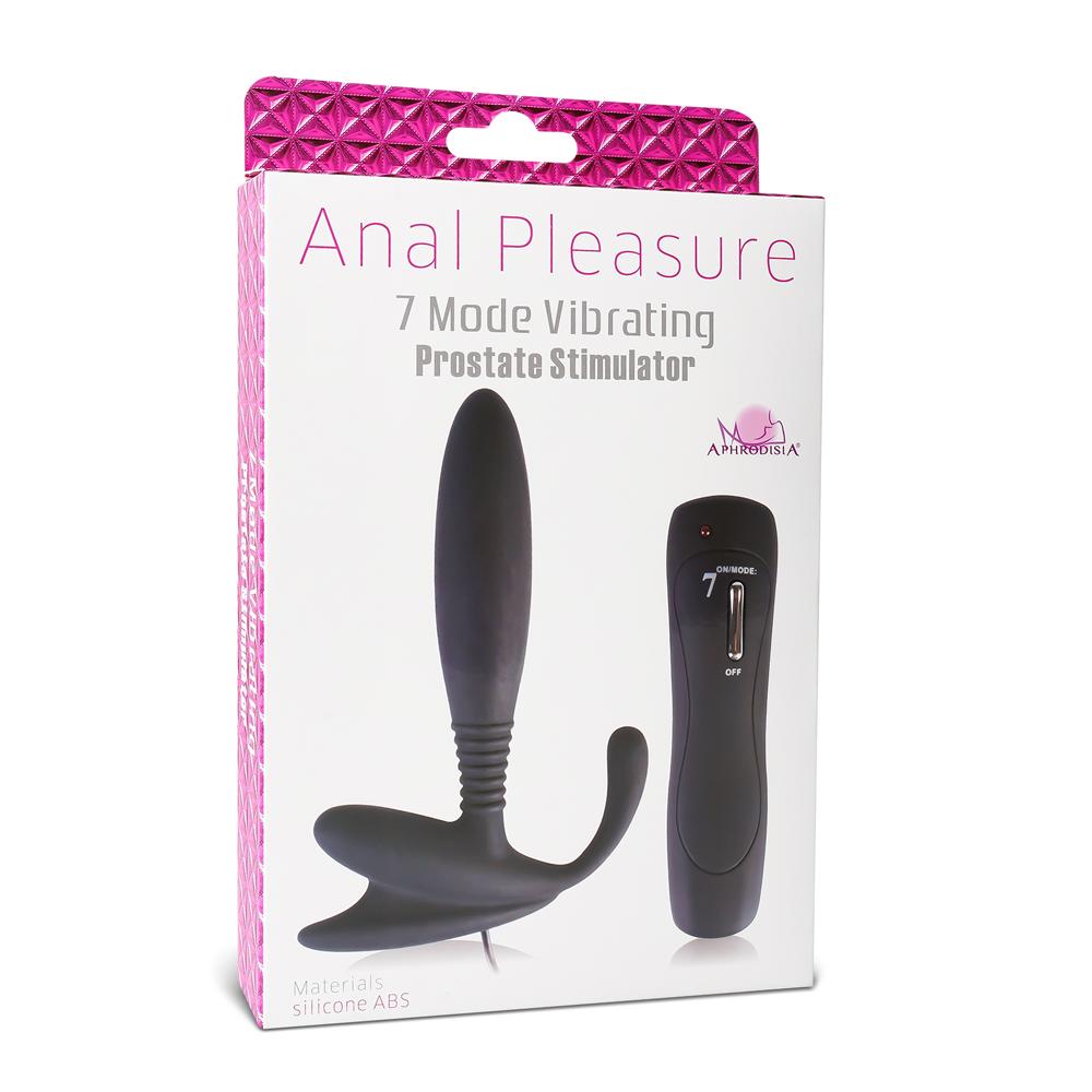 7 Speeds Silicone Anal Vibrator in Black Color