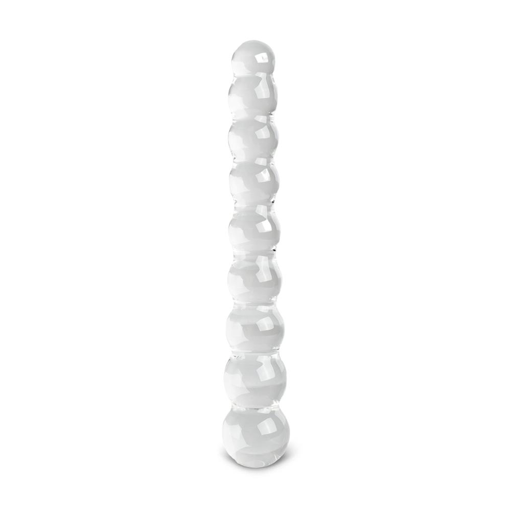 7.9'' Clear Color Glass Anal Beads - P09