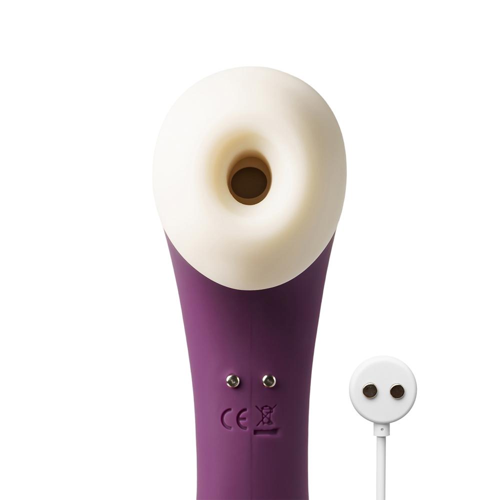 8-Speed Purple Color Rechargeable Medical Grade Silicone Clitoral Stimulator ( Suction and Vibration )