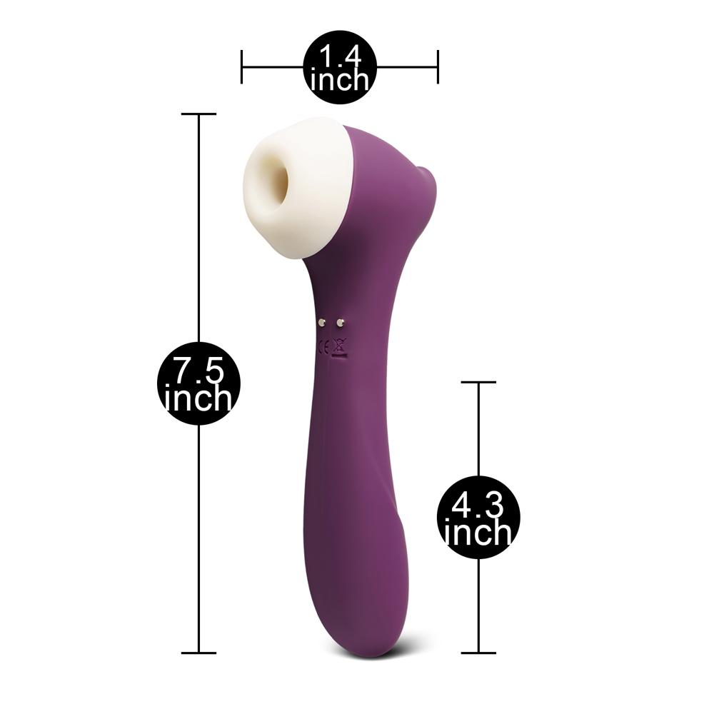 8-Speed Purple Color Rechargeable Medical Grade Silicone Clitoral Stimulator ( Suction and Vibration )