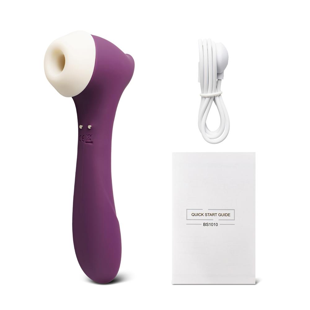 8-Speed Purple Color Rechargeable Medical Grade Silicone Clitoral Stimulator ( Suction and Vibration )