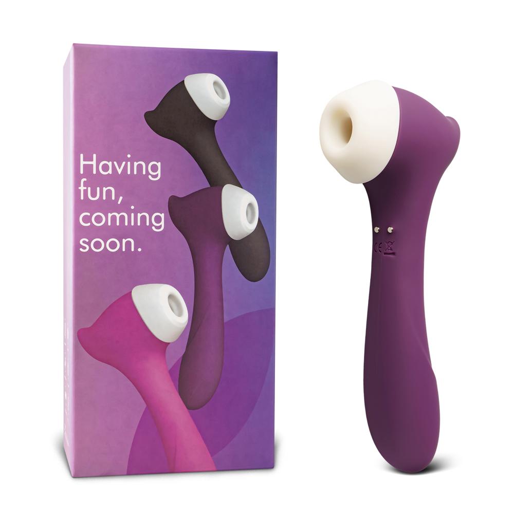 8-Speed Purple Color Rechargeable Medical Grade Silicone Clitoral Stimulator ( Suction and Vibration )