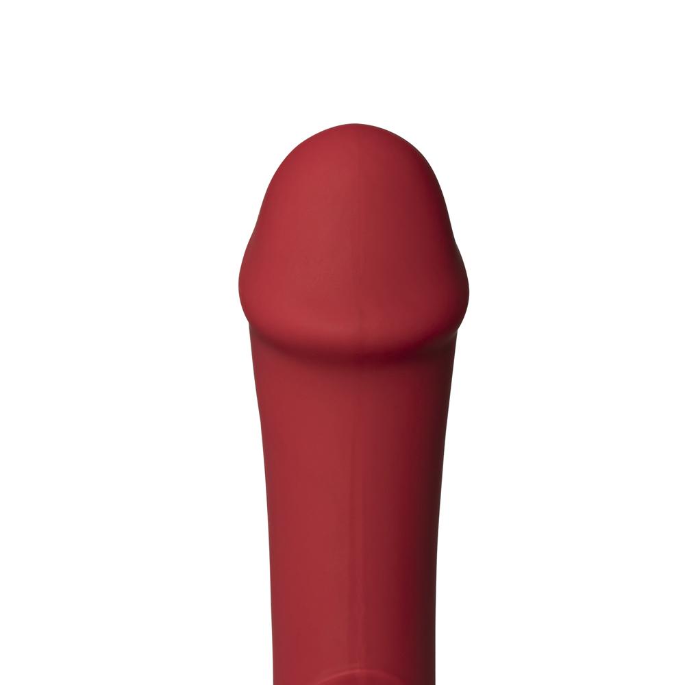 8-Speed Red Color Silicone Penis Shape Vibrator with Rotation Function