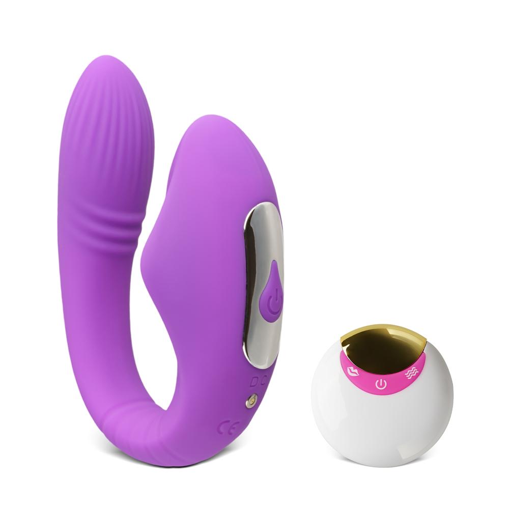 8-Speed Remote Control Couples Vibrator with Sucking Function