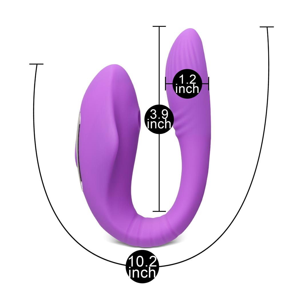 8-Speed Remote Control Couples Vibrator with Sucking Function