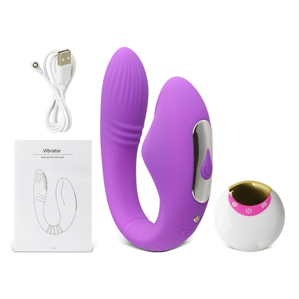 8-Speed Remote Control Couples Vibrator with Sucking Function