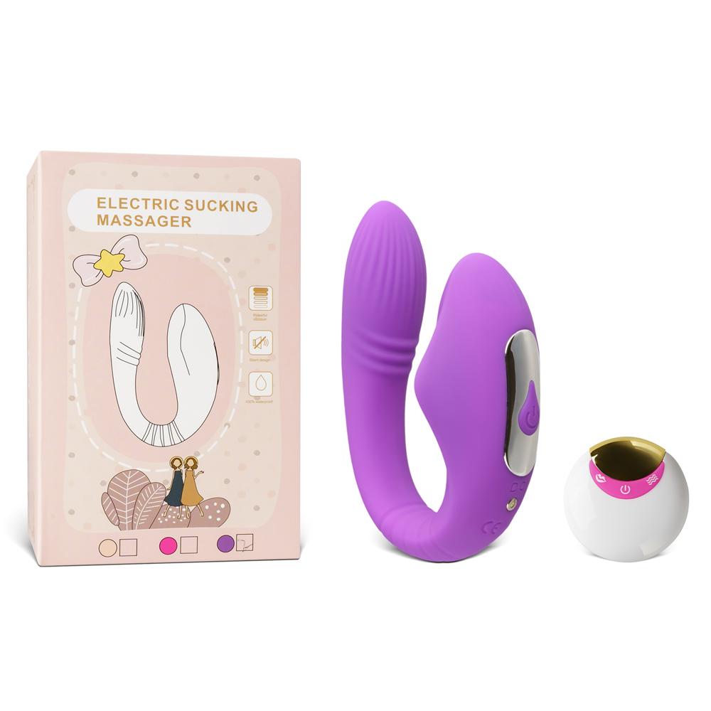 8-Speed Remote Control Couples Vibrator with Sucking Function