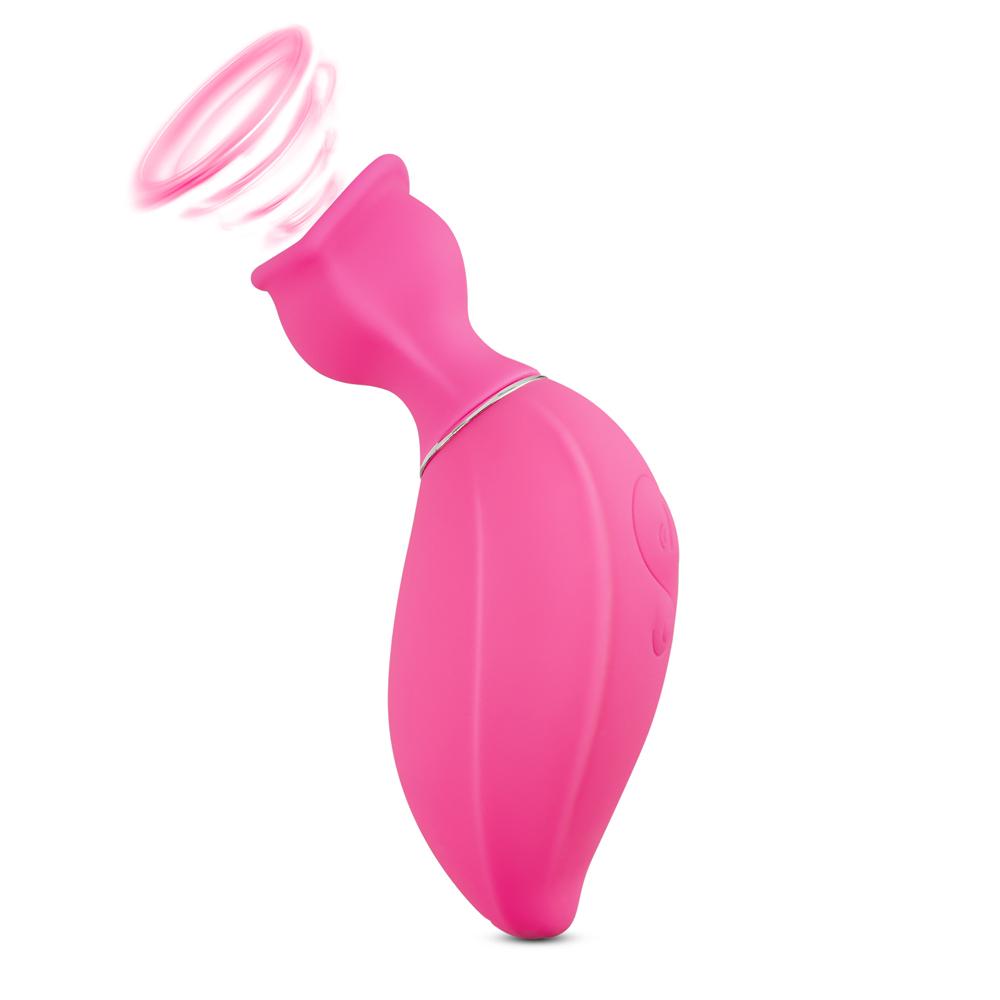 8 Speeds Pink Color Silicone Swan Shape Clitoral Sucking Vibrator