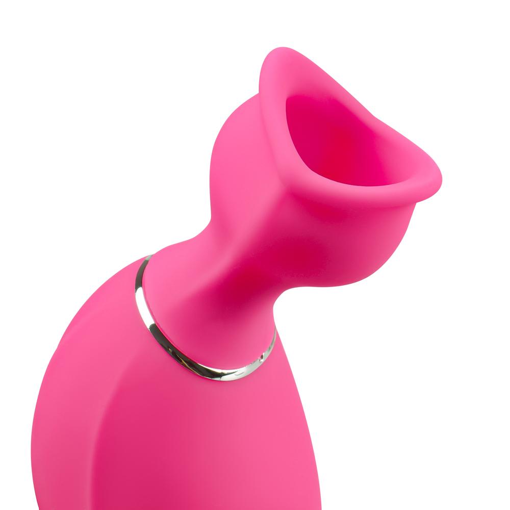 8 Speeds Pink Color Silicone Swan Shape Clitoral Sucking Vibrator