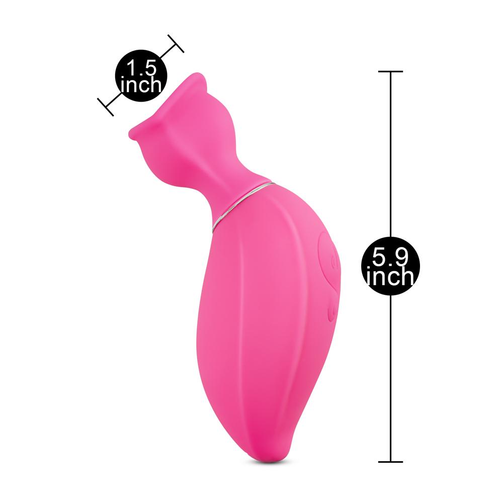 8 Speeds Pink Color Silicone Swan Shape Clitoral Sucking Vibrator