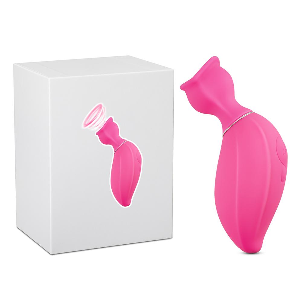 8 Speeds Pink Color Silicone Swan Shape Clitoral Sucking Vibrator