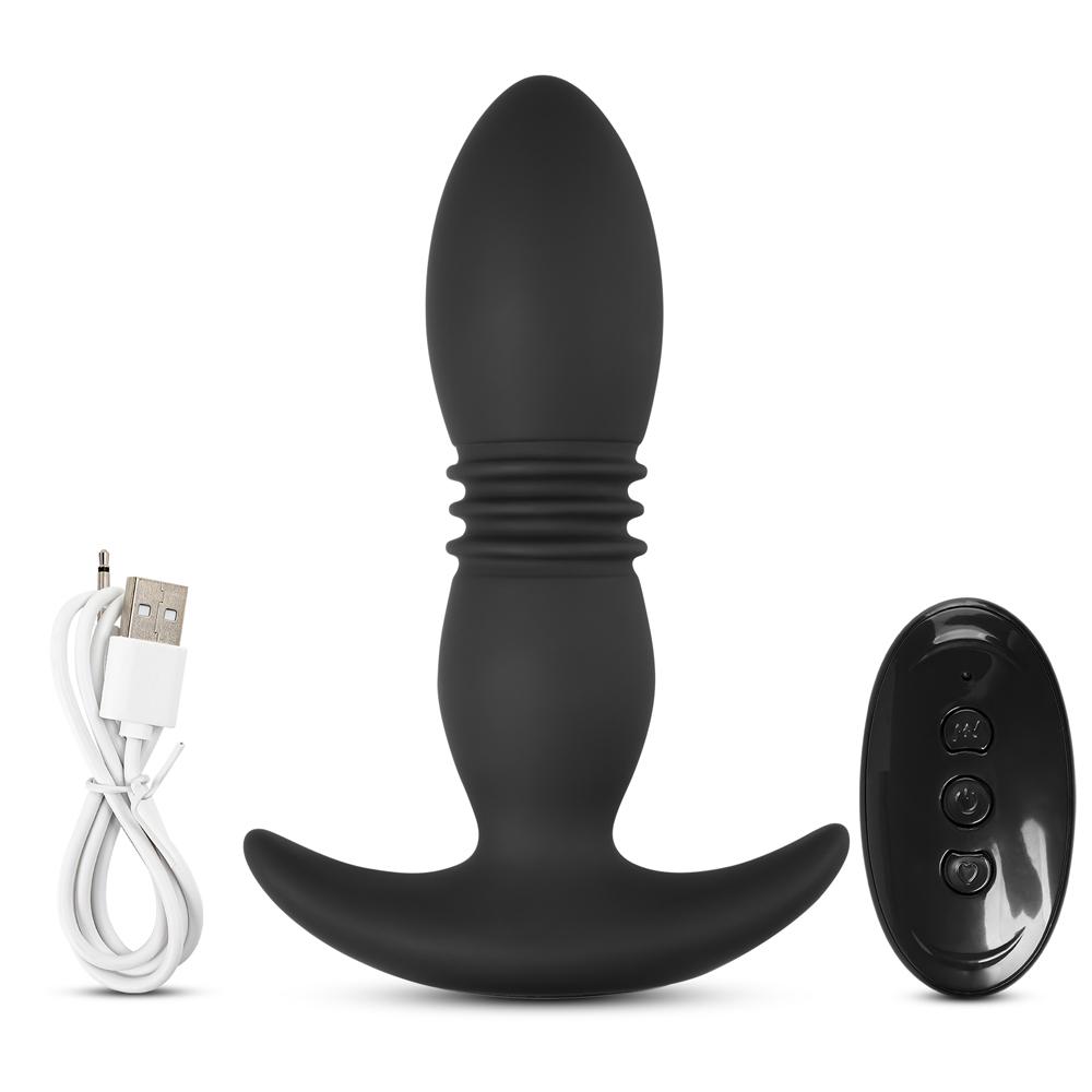 8 Speeds Remote Control Vibrating Anal Vibrator with Thrusting Function