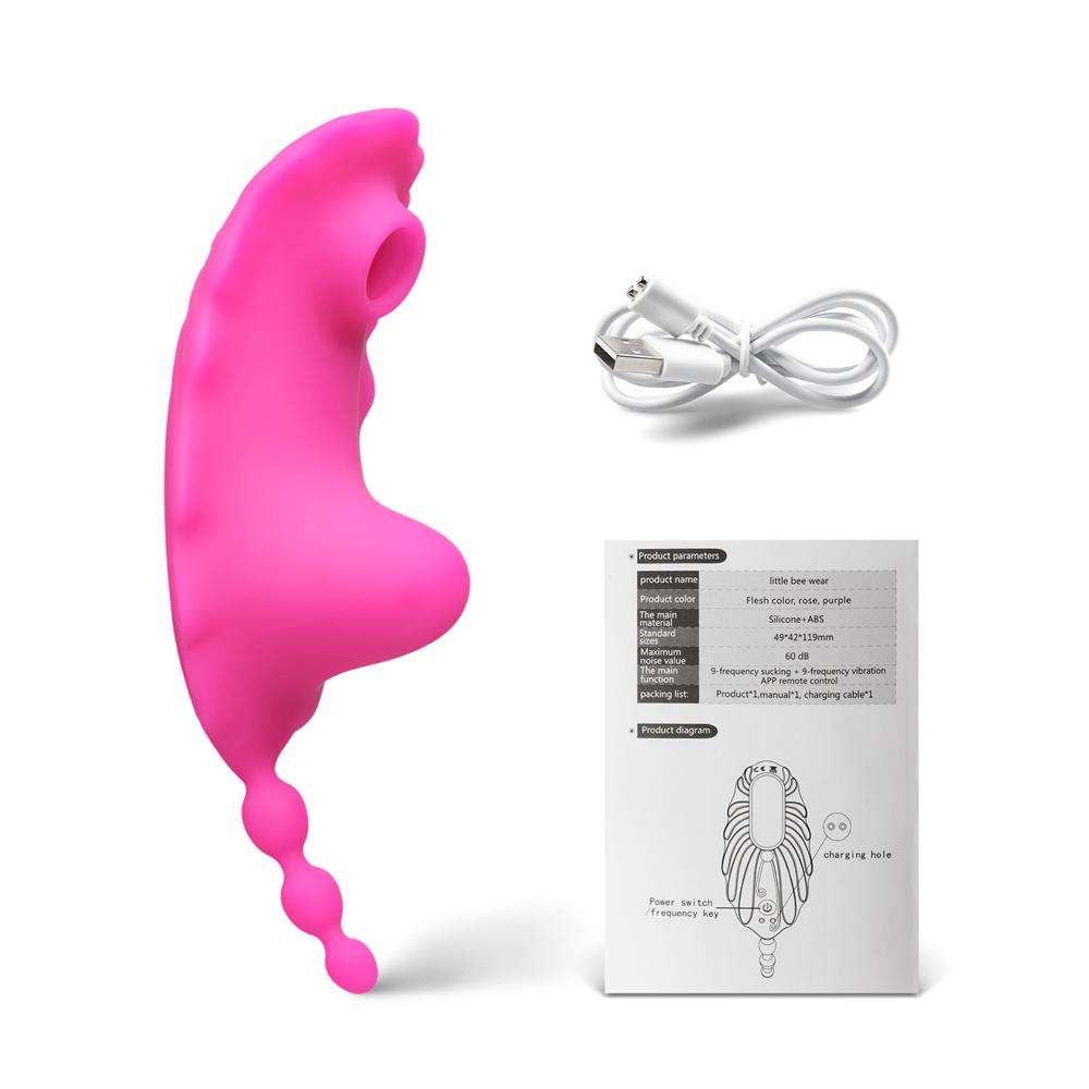 9-Speed APP Control Pink Color Vibrator with Sucking Function