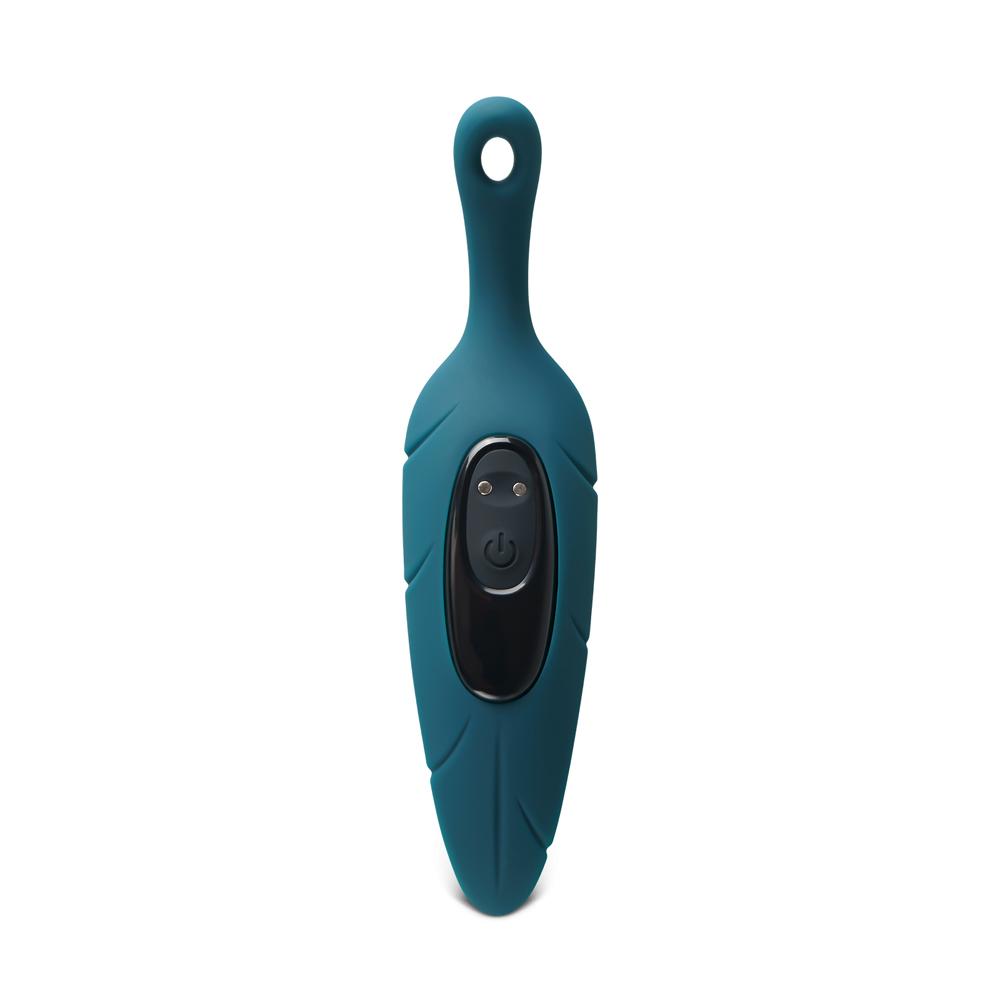 9-Speed Leaf-Shaped Vibrator - Dark Green, Medical Grade Silicone & ABS, Waterproof, USB Rechargeable