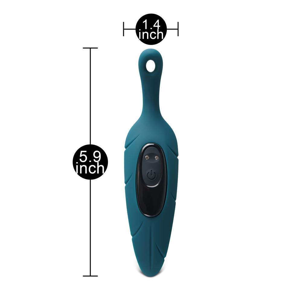 9-Speed Leaf-Shaped Vibrator - Dark Green, Medical Grade Silicone & ABS, Waterproof, USB Rechargeable