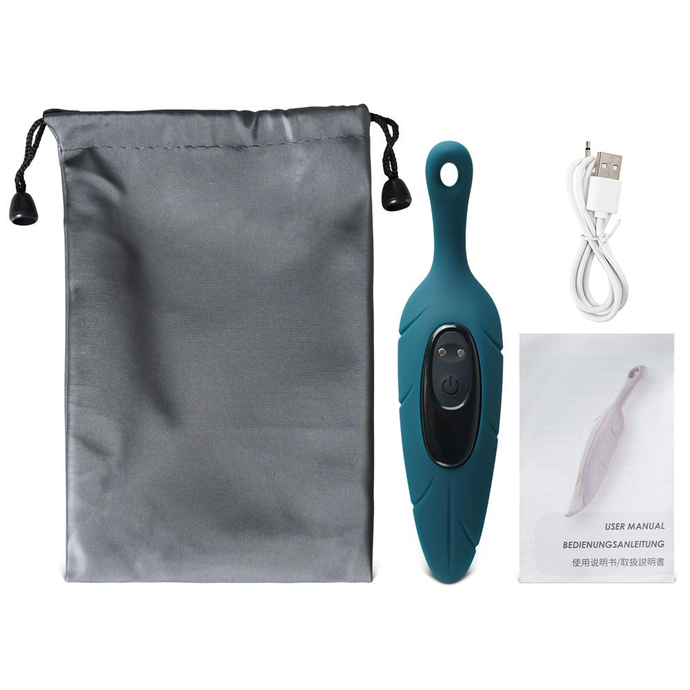 9-Speed Leaf-Shaped Vibrator - Dark Green, Medical Grade Silicone & ABS, Waterproof, USB Rechargeable