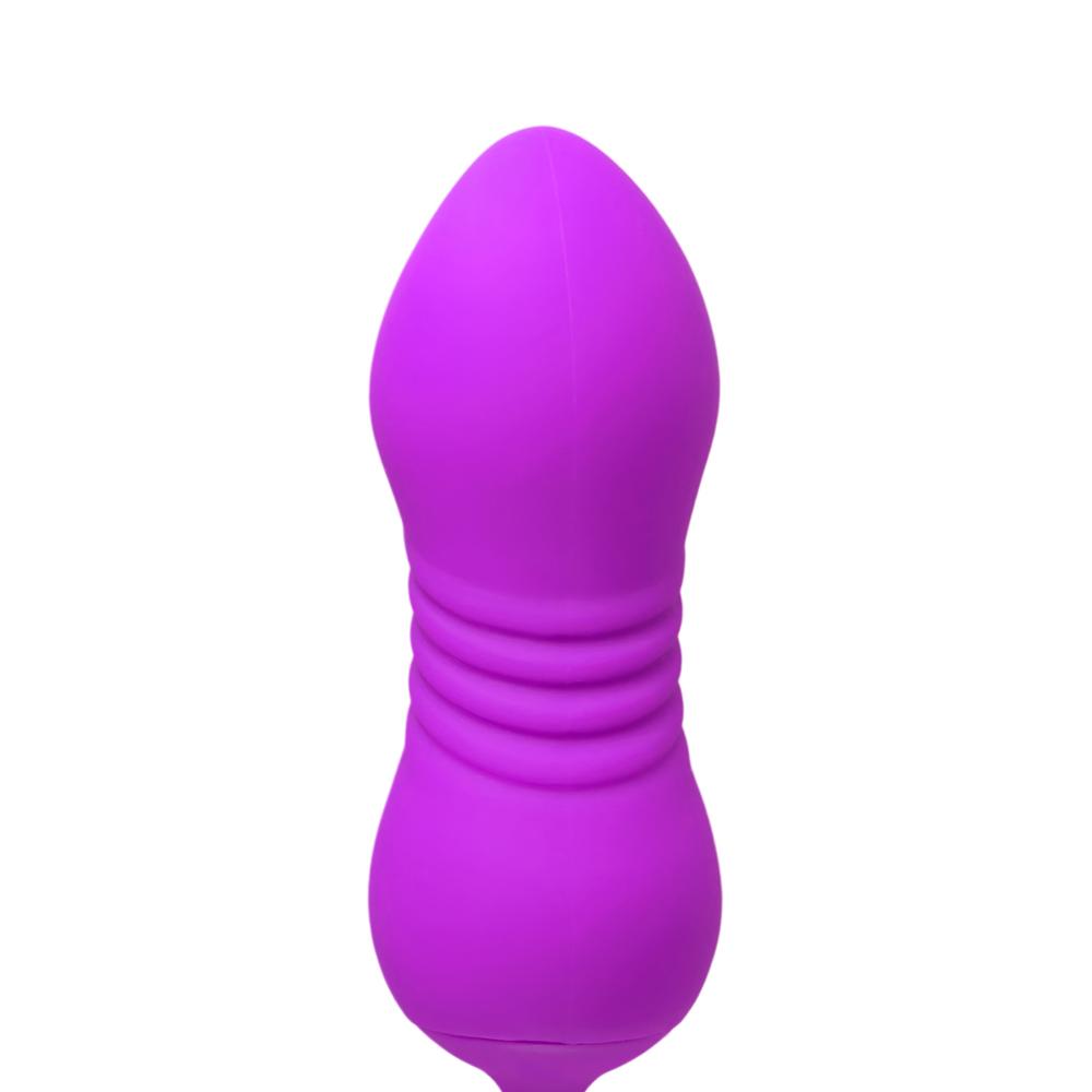 9-Speed Purple Color Silicone Rose Sex Toy with Vibrating Tongue and Thrusting Egg