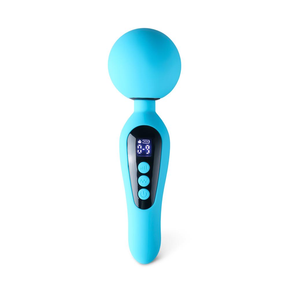 9-Speed Rechargeable Silicone Magic Wand Massager with Heating & Vibrating Functions