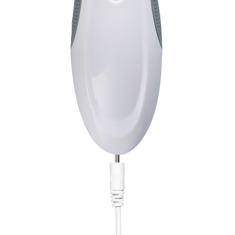 9-Speed White & Grey Vibrating Wand, Waterproof, USB Rechargeable, 10.8" Length, 2.8" Insertable