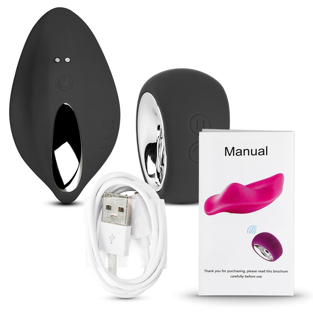 9 Speeds Black Color Silicone Wearable Panty Vibrator with Wireless Remote Control