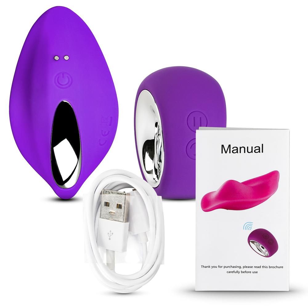 9 Speeds Purple Color Silicone Wearable Panty Vibrator with Wireless Remote Control