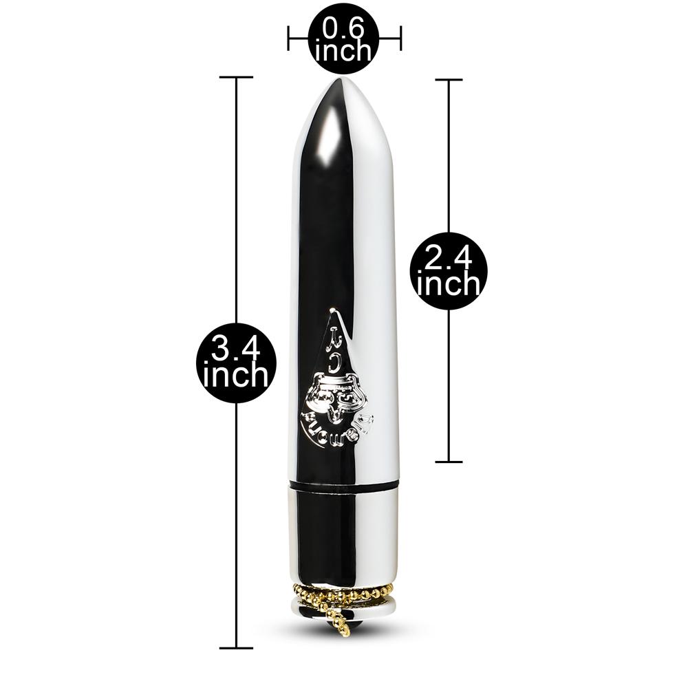 Ammunition Bullet Vibrator with Chain (Silver)