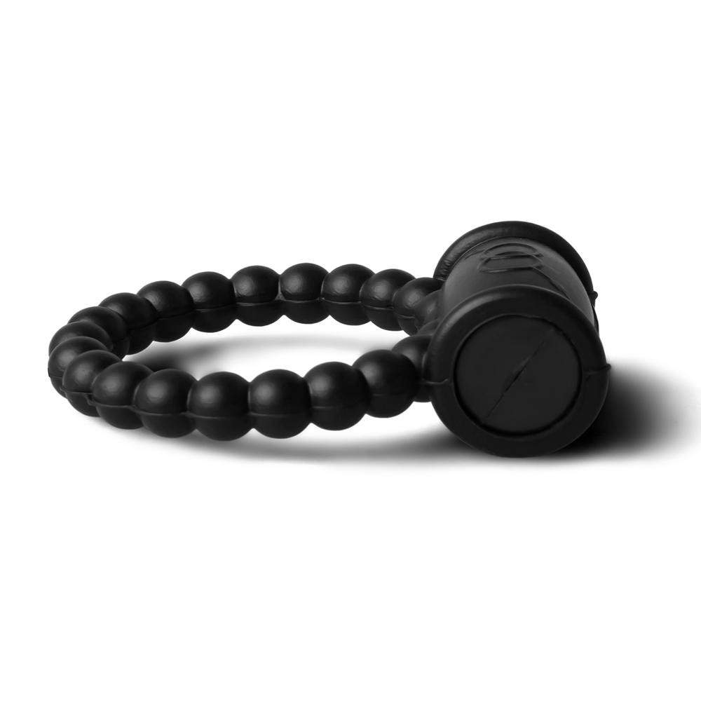 Beaded Black Color Silicone Vibrating Cock Ring