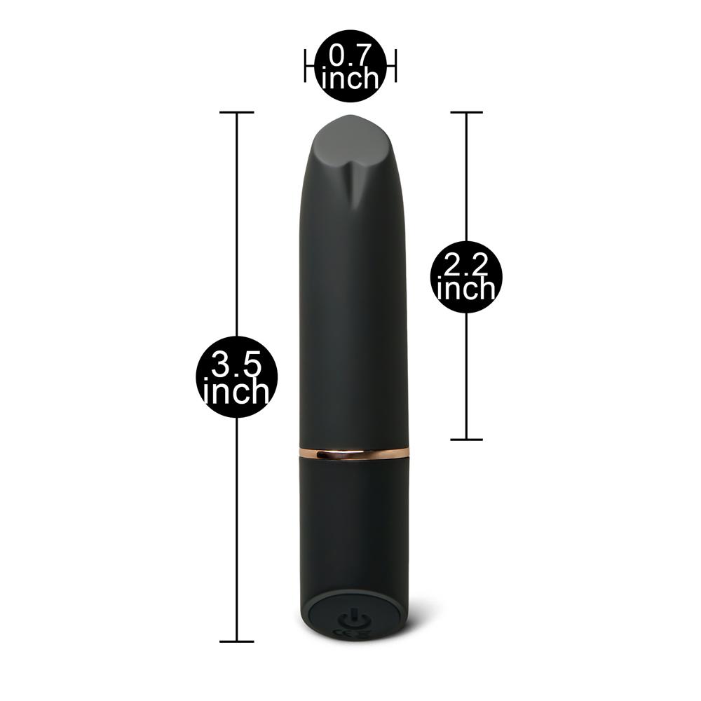 Black 10-Speed Rechargeable 9 cm Vibrating Bullet