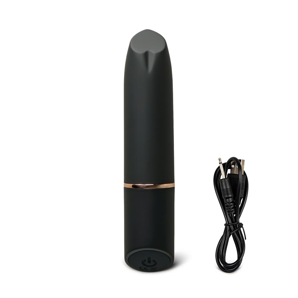 Black 10-Speed Rechargeable 9 cm Vibrating Bullet