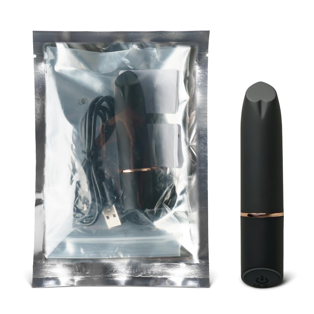 Black 10-Speed Rechargeable 9 cm Vibrating Bullet