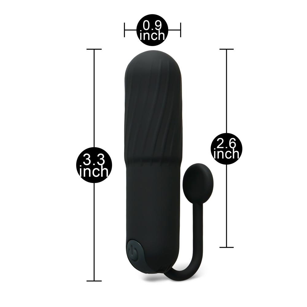 Black 10-Speed Rechargeable Vibrating Bullet with Silicone Grip Handle